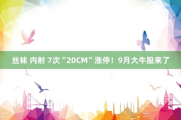 丝袜 内射 7次“20CM”涨停！9月大牛股来了
